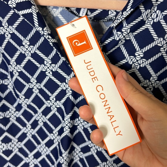 NWT Jude Connally Top Blue White Rope Tank Nautical Sleeveless Blouse V-Neck XS - Picture 5 of 8